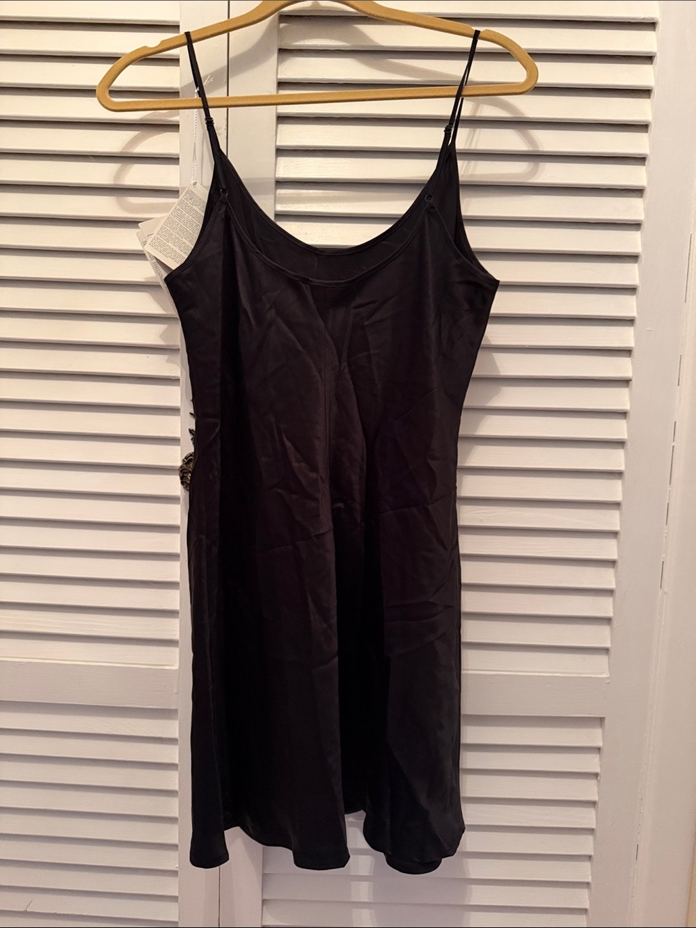 NWT La Perla Black Lingerie Silk Slip Top with Thin Straps M - Picture 9 of 12